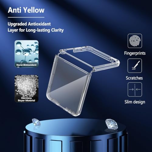 Image of TechTrendz for Samsung Galaxy Z Flip 8 Ultra Case Slim Fit Anti Yellowing Lightweight Crystal Clear Hard PC Bumper Protective Shockproof Back Cover for Samsung Galaxy Z Flip 8 Ultra -Transparent