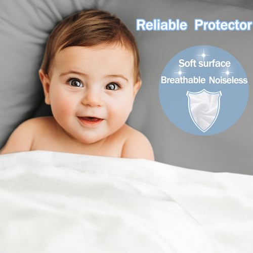Image of Twin Waterproof Mattress Protector - Noiseless, Breathable, Machine Washable Fitted Mattress Cover with Deep Pockets up to 5 inch-21 inch（Dark Grey）