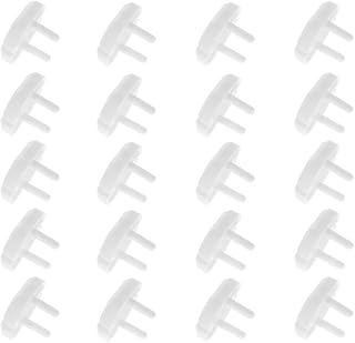 Fielect Outlet Plugs Covers Childproof EU Plug Protectors Electric Socket Cover Electrical Protector 2-Hole White 20Pcs