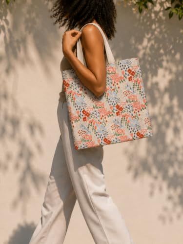 Bolso Tote Bordado para Mujer de Lona con Forro 15x14" miniatura 2