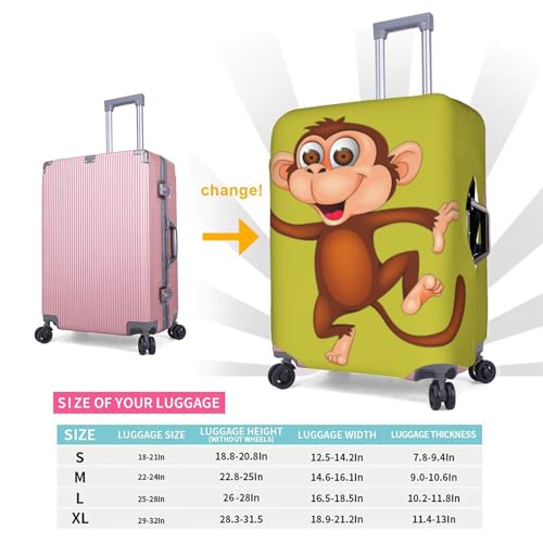 Housse de valise imprimé singe blanc en taille L pour bagage de voyage