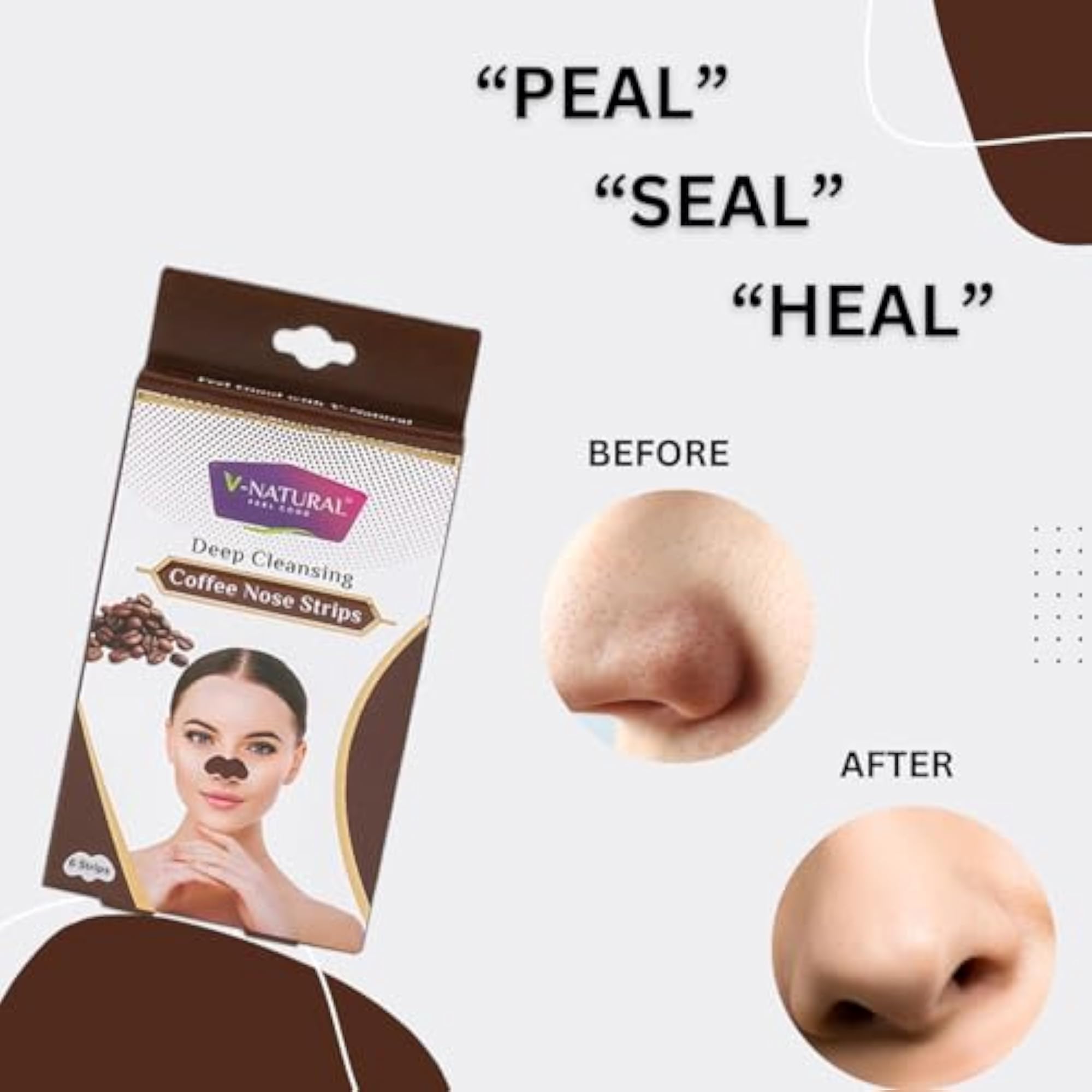 Deep Cleansing Coffee Nose Strips for Blackheads
