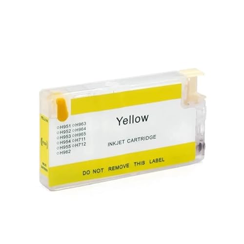 ZHANGAIQINYG Nachfüllbare Tintenpatrone OHNE Chip for 950 951 952 953 954 955 956 957 958 959 962 963 964 965 966 ​​967 968 ​​969 711 712(Y 1PC)