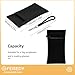 FEISEDY 2Pack Double Glasses Case Soft Eyeglass Pouch Squeeze Top Sunglasses Bag with Wrist Strap B0363 Pu Black+White