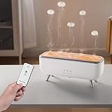 [Arklove]クラゲの加湿器 アロマディフューザー 火山加湿器 アロマ クラゲ ミスト 7色LEDライト搭載 4H/8Hタイマー設定 安全自動オフ 超音波式 空焚き防止 卓上 静音設計 USB充電式 長時間稼働可能 持ち運び便利 乾燥対策 くらげ ミスト オフィス/寝室/部屋 (長い ダイナミッククラゲ - 美しさ)