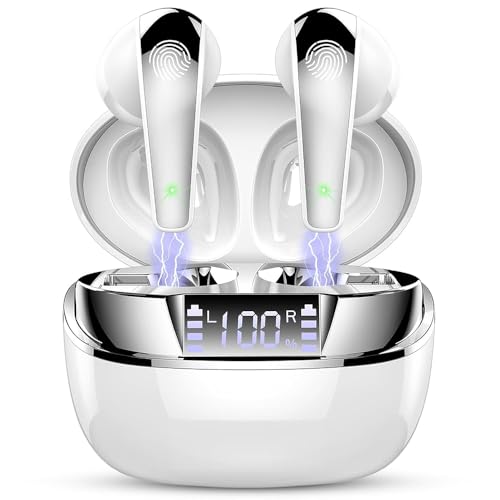 Drsaec Auriculares Inalámbricos Bluetooth, 2026 Auriculares Bluetooth 5.3 HiFi Estéreo, Cascos Inalambricos Bluetooth con ENC Reducción de Ruido, Pantalla LED, USB-C, IP7 Impermeable Audifonos