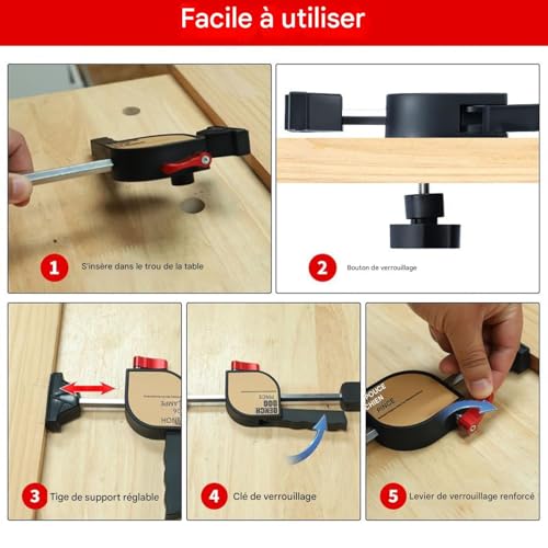 Serre-joints pour travail du bois Teksome à serrage robuste et ajustable - 3