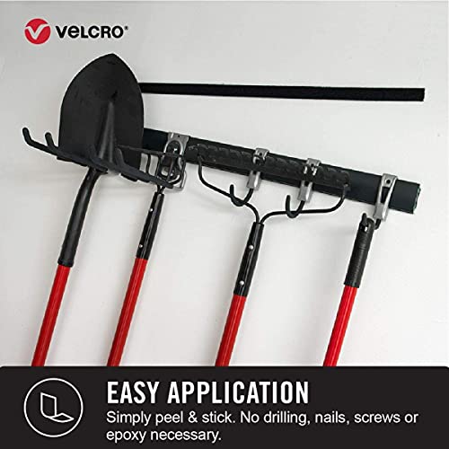 Velcro Brand Heavy Duty Fasteners | 4X2 Inch Strips With Adhesive 8 Sets | Holds 10 Lbs | Black Industrial Strength Stick On Tape | Indoor Or Outdoor Use (Vel-30703-Usa) #TOP3