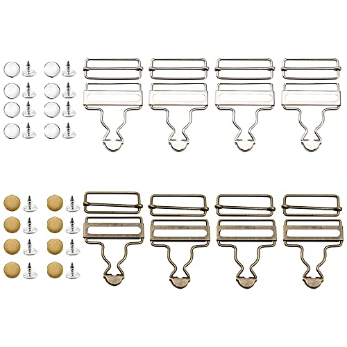 OMIGA 8 Sätze Latzhosenschnallen Schnallen mit Schiebeschnalle Rechteckiger Schnalle Einstellbar Metallspange Schnallen Stilvoll und Langlebig für DIY-Kleidung Latzhosenkleider (Silber/Bronze)