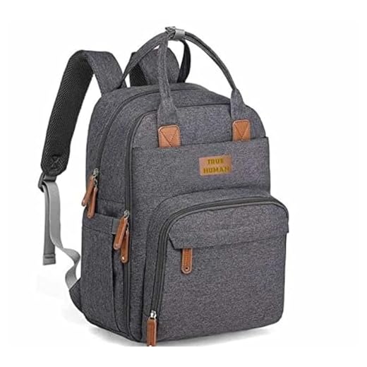 TRUE HUMAN Designer ultra premium Multipurpose Diaper bag, baby bags, Anti Theft, Maternity Bag, Nappy Bag mothers bags, Baby Shower Gift (GREY)