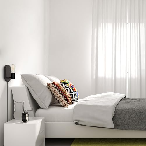 Image of GLOBE Electric x Novogratz 51488 1-Light Plug-in or Hardwire Wall Sconce, Matte Black, 6ft Fabric Covered Cord, Rocker Switch, Wall Lights for Apartment or Renters, Modern Lighting (Pack of 4)