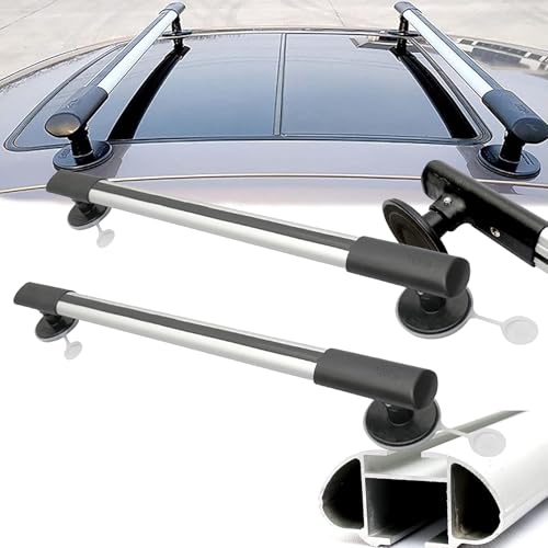 Universal Roof Rack (Magnetic Fixed), Suction Cup Diameter (10cm), Non-Destructive Installation, Adjustable Cross Bars, Single Cross Bar Load >100kg, For Car Without Roof Side Rail,88-103CM