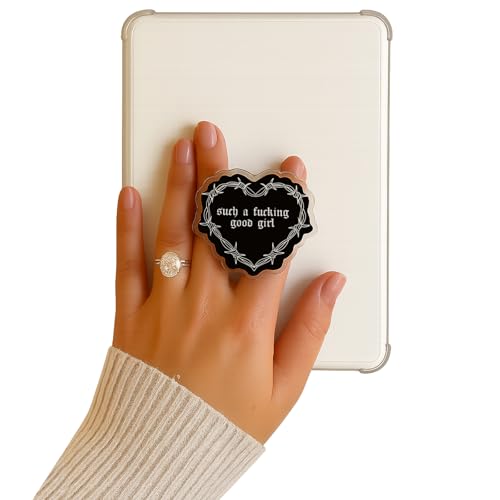 Kindle Grip para leer en la cama con soporte de corazón negro