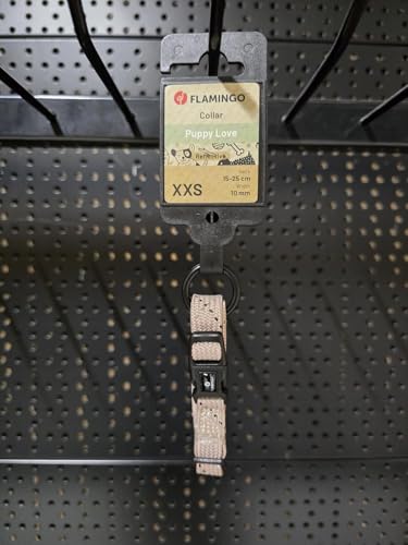Hundehalsband – Puppy Dolly Taupe XXS 15–25cm – verstellbar – reflektierend – Nylon – für Welpen – Flamingo