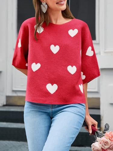 Image of Cicy Bell Womens Half Sleeve Sweaters Oversized Boat Neck Knitted Pullover Sweater Trendy Casual Loose Fit Fall Tops
