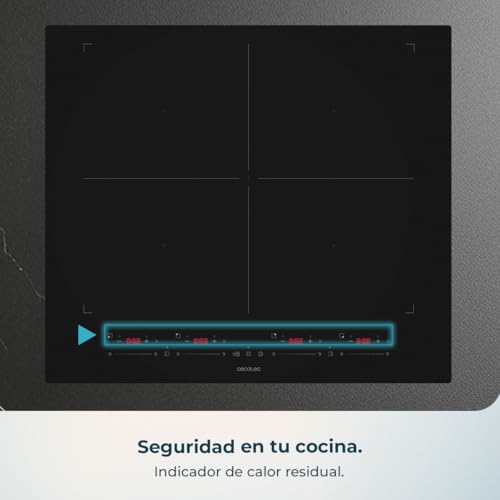 Miniatura 12 de Cecotec Placa De Inducción 4 Zonas De Fuego Placa Bolero Squad I 4700 Titaniczone, Potencia 7400w, 9 Niveles De Potencia, Kidblock, Apagado Automático, Touch Slider Control, Titaniczone, 2 Zonas Flex