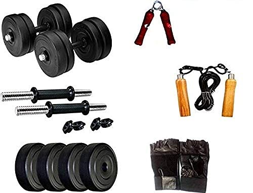 Body Tech Adjustable Dumbbell Set with Gloves, Rope, Hand-Gripper (20 kg) (B081L9CMGJ) Amazon Price History, Amazon Price Tracker