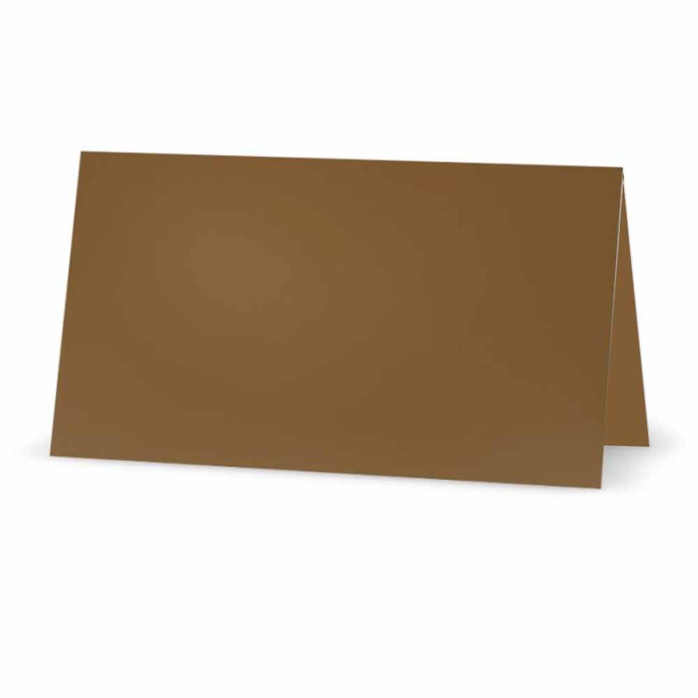 Tawny Braun Tischkarten, flach oder Zelt – 10 oder 50 Pack – Weiß blanko vorne mit Farbe Grenze – Placement Tisch Name Platz Stationery Party Supplies – Gelegenheit Abendessen Event, braun, TENT STYLE
