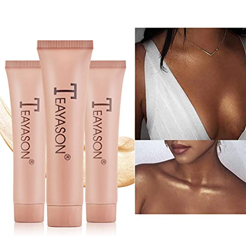 Eyret Liquid Highlighter Makeup Shimmer Skin Color Body & Face Illuminator Highlight Gels Smooth High-gloss Cream Luminizer Long Lasting Waterproof Beauty Cosmetic for Women and Girls(01#)