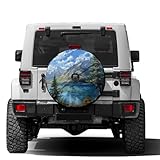 Foruidea Mountains Lake Tree Nature Landscape Spare Tire Cover with Backup Camera Hole Wheel Tire Cover Fit Trailer, RV, SUV and Many Vehicle 17inch