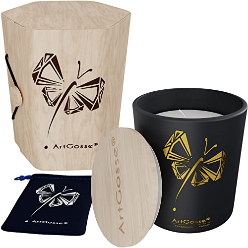 Coffret Bougie Bijou Prestige - Bougie Cire Végétale 72H Parfumée Doux Rêves - Fabrication Artisanale, Écrin & Couvercle Bois - (Bracelet Perle blanche) Cover