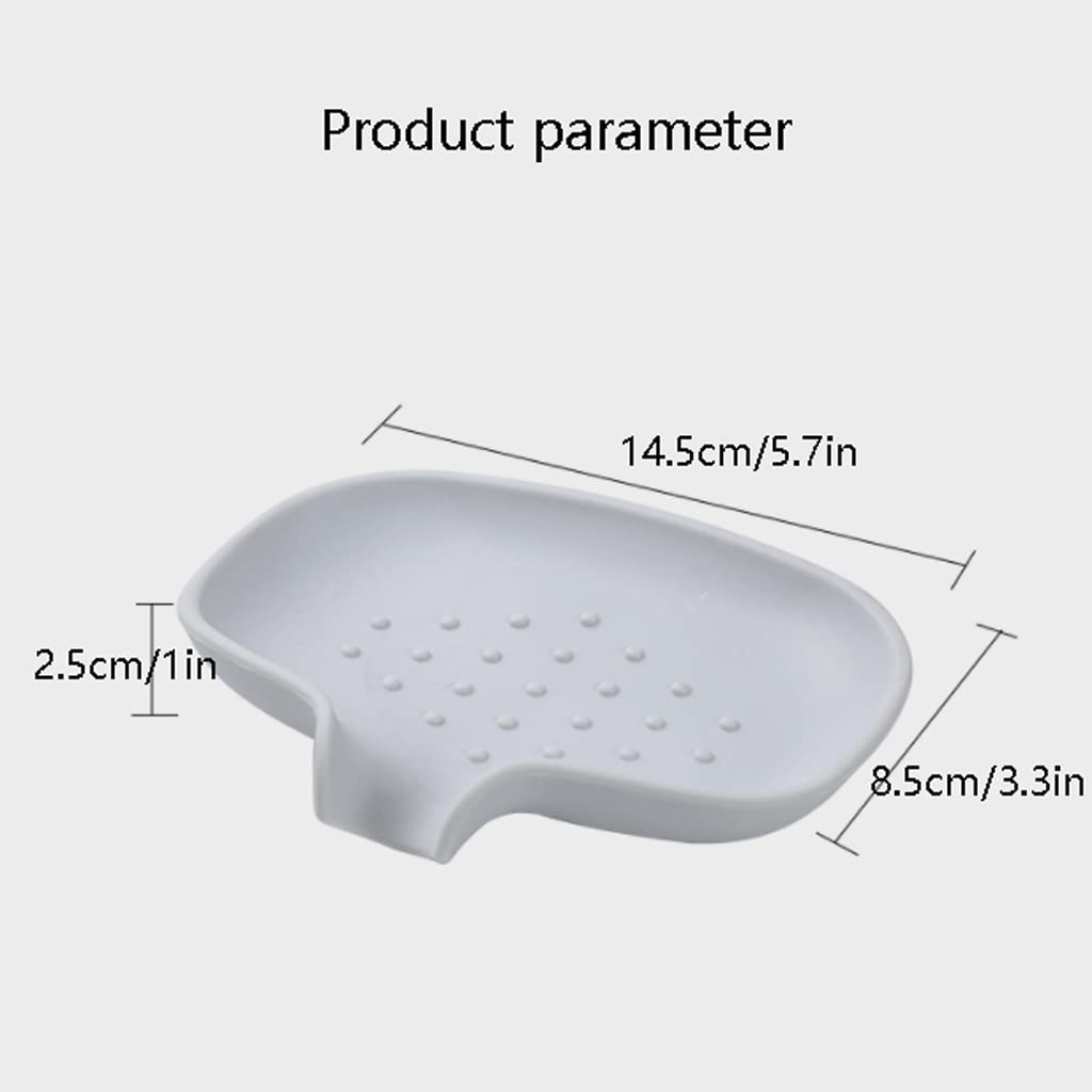 Soporte para jabón, Jabonera, jabonera, desviadora con Drenaje automático, de Silicona for el hogar, Multifuncional for encimera(Wit)