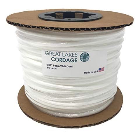 5/32" Upholstery Firm Plastic Foam Welt Cord Piping (60 yds) Cover