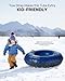 QPAU Snow Tube, 48 inch Inflatable Snow Sled for Kids and Adults, Heavy Duty Thickened Double Bottom with Sturdy Handles for Winter Outdoor Sport