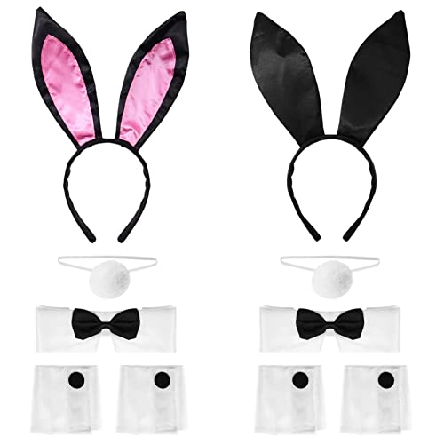 FRCOLOR Bunny Headband Set Black Bunny Ears Cosplay Set Cute Bunny Rabbit Ears Tail Bow Tie for Halloween Cosplay Party Accessories Party Dress Up, 2Pack FRCOLOR Bunny Headband Set Black Bunny Ears Cosplay Set Cute Bunny Rabbit Ears Tail Bow Tie for Halloween Cosplay Party Accessories Party Dress Up, 2Pack