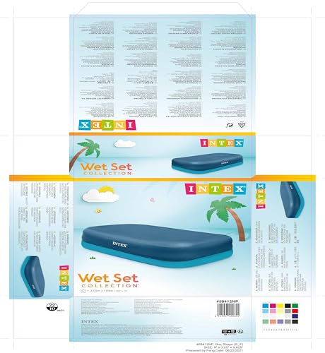 Intex 58412NP - Rectangular pool cover 305 x 183 cm and 262 x 175 cm, Neutral Color