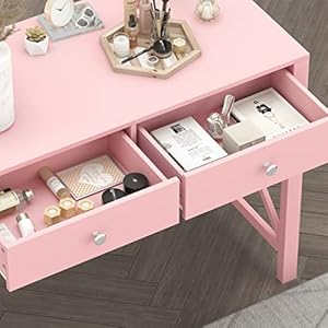 Wiberwihomeofficedeskwithdrawersmodernwritingcomputerdeskforbedroomsmallpinkmakeupvanitytabledeskforgirlsstudytableforhomeoffice  Urban Country Home Decor Wiberwi home office desk with drawers modern writing computer desk for bedroom small pink makeup vanity table desk for girls study table for home office  urban country home decor
