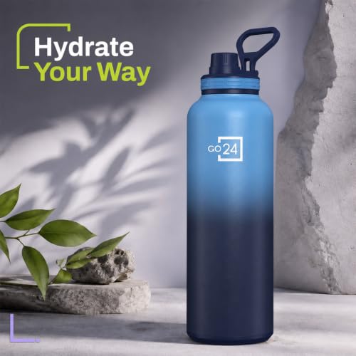 Image of Hydromax 2 Litre Single Wall Stainless Steel Water Bottle - Blue | ISI Certified 304 Stainless Steel, BPA Free, Chugger Sipper Cap, Leakproof Lid, Loop Handle, Fridge Frendly