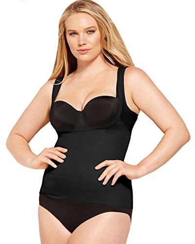 Naomi and Nicole Women s Plus Size Unbelievable Comfort Step in Torsette Camisole Shapewear, Black, 4X