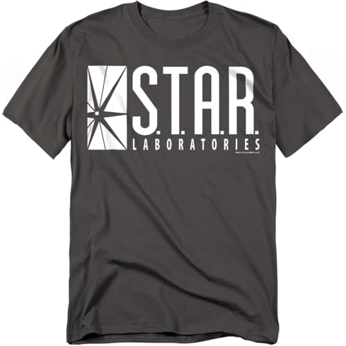 Popfunk Flash Superhero STAR Labs Charcoal Gray T -Shirt (XXXX-Large)