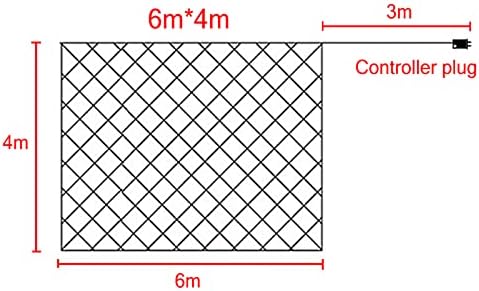 JNGLGO Christmas Net Lights Outdoor, 6m x 4m 480 LED Fairy Lights Mains Powered Mesh Lights with 8 Modes Waterproof String Lights for Tree Bushes Garden Window Christmas Decorations, Multicolor