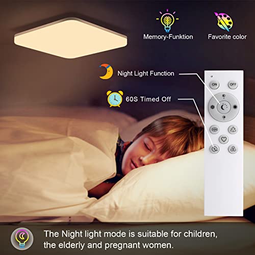 LED-Deckenleuchte mit Farbwechsel und Dimmfunktion, RGB, 24W, IP54
