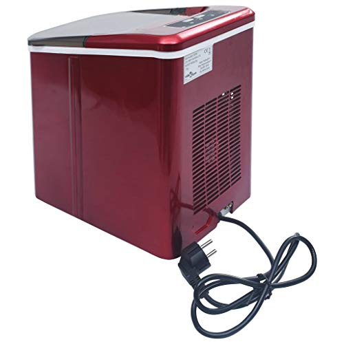 Brokky Eiswürfelbereiter Rot 1,4 L 15 kg / 24 h Commercial Ice Maker Machine EiswüRfelmaschine Crushed Ice