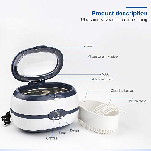 Limpador Ultrassônico, Ferramentas De Limpeza De Equipamentos Para Unhas De 600 Ml, Limpador De Joia