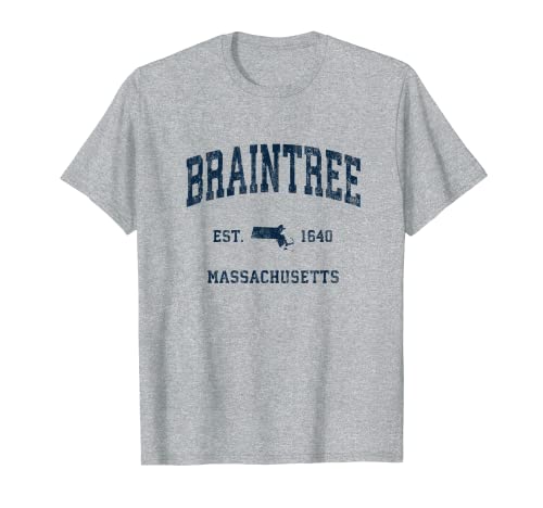 Braintree Massachusetts MA Vintage Atlético Marina Deportes Desi Camiseta