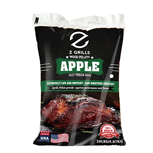 Z GRILLS Holzpellets für Smoker Grill und BBQ, 100% natürliches Hartholz, Apfelpellet, 9 kg, WP-APPLE-20