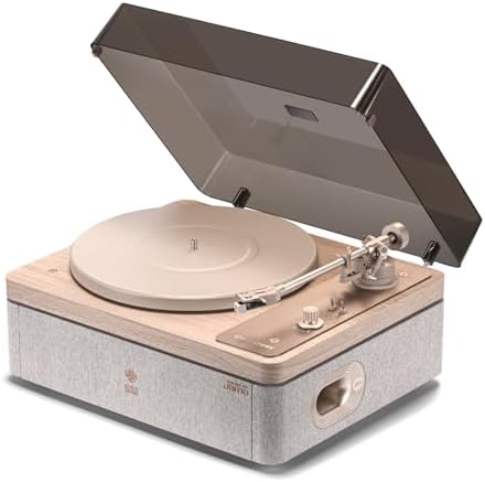 STACKSTONE DS07 x Jamo Vinyl Plattenspieler Bluetooth, Schallplattenspieler mit Lautsprechern, Dual-Layer Anti-Vibrationssystem, Magnetkartusche AT3600L, Hi-Fi, 33/45 RPM, Skandina