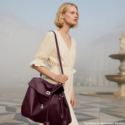 Bolso Tote de Cuero Genuino para Mujer Hedexe miniatura 7