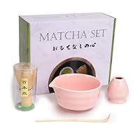 Matcha Set 4-teilig - Keramik Schale, Bambusbesen & Schaufel Für Traditionelle Teezeremonie
