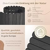 Floranica Beetumrandung Beeteinfassung 10 x 200 cm Anthrazit Rasenkante Holz Gartenzaun Holzzaun Flexibler Rollborder