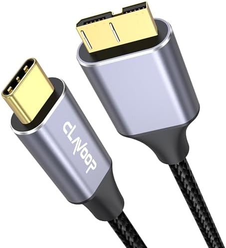 External Hard Drive Cable USB C 1.5FT, 10Gbps Micro B 3.0 to Type C Cord Wire Replacement for Seagate Toshiba WD My Passport LaCie Hard Disk, PC, Laptop, MacBook Pro/Air, Tablet