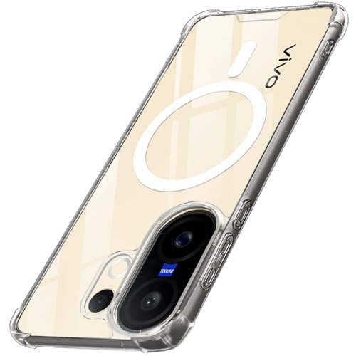 Image of TheGiftKart Shockproof Ultra-Hybrid Back Cover Case for Vivo X200 FE 5G Compatible with MagSafe | 360 Protection | Crystal Clear Hard Back Cover Case for Vivo X200 FE (PC & TPU, Transparent Bumper)