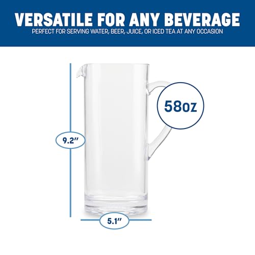 Pichet incassable Carlisle transparent 1700 ML pour éviter la casse à table - 3