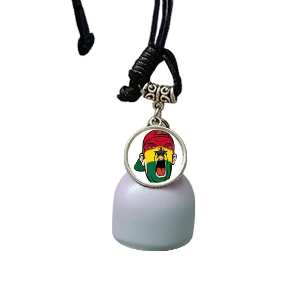 Bandera de Ghana para maquillaje facial y campana de viento colgante decorativa de coche