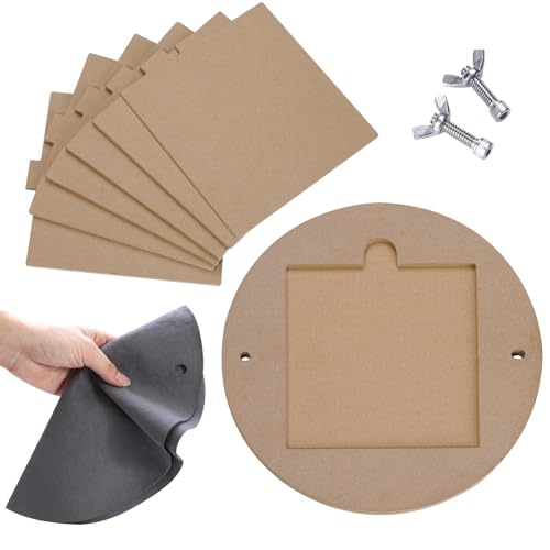 LEOLIO Pottery Wheel Bat System, Upgraded 12” Round Outer Bat Tool Set with 1pc Batmate & 6-Pack 7” Square Inner Bats, Bat Adapter with Portable Inserts for Potters and Clay Artists
