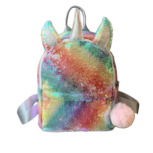 TONONE Mochila de Unicornio, Mochila Escolar para niña, Mochila de Lentejuelas, Mochila de Viaje,Mochila de Moda Cute Glitter Girl